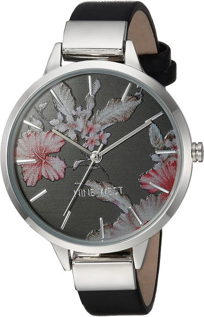 Nine West Women'S Floral Dial Strap Watch