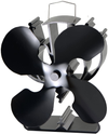 4-Blade Heat Powered Stove Fan for Wood / Log Burner/Fireplace Increases 80% More Warm Air than 2 Blade Fan