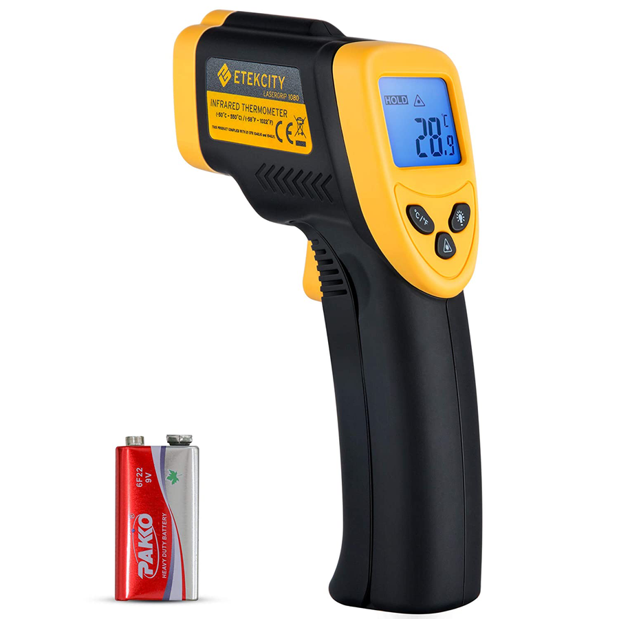 Etekcity Infrared Thermometer 1080, Digital Temperature Gun for Cooking, Non Contact Electric Laser IR Temp Gauge, Home Repairs, Handmaking, Surface Measuring, -58 to 1022℉, -50 to 550℃, Yellow