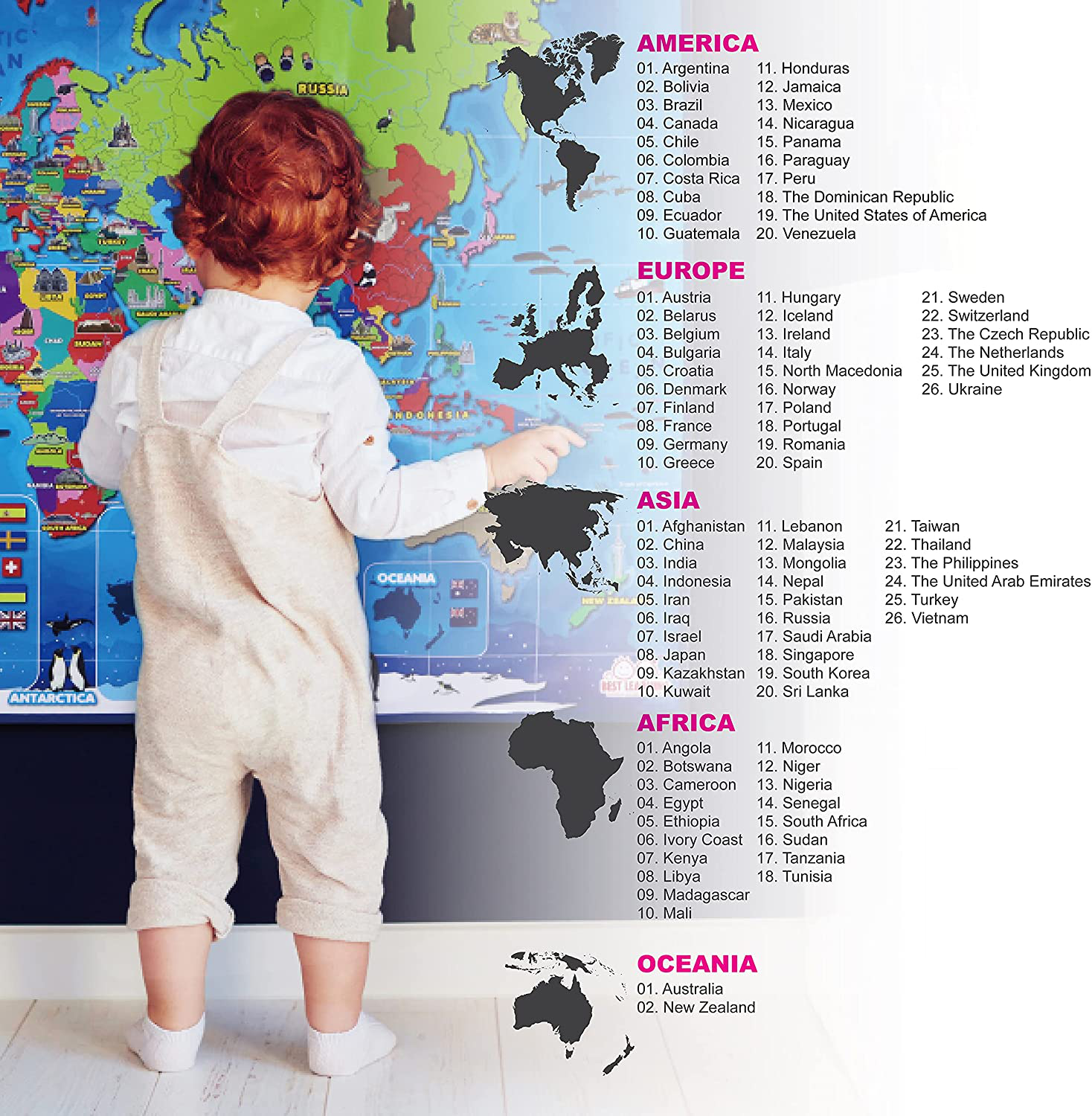 BEST LEARNING I-Poster My World Interactive Map - Educational Talking Toy for Kids of Ages 5 to 12 Years