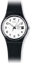 Swatch Women'S None Quartz Silicone Strap, Black, 19 Casual Watch (Model: GB743)