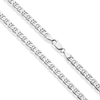 Miabella Solid 925 Sterling Silver Italian 6Mm Diamond-Cut Solid Flat Mariner Link Chain Necklace for Women Men, 16, 18, 20, 22, 24, 26, 30 Inch Made in Italy