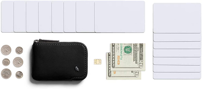 Bellroy Card Pocket (Small Leather Zipper Card Holder Wallet, Holds 4-15 Cards, Coin Pouch, Folded Note Storage)