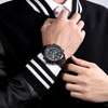 GOLDEN HOUR Luxury Stainless Steel Analog Digital Watches for Men Male Outdoor Sport Waterproof Big Heavy Wristwatch