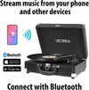 Victrola Vintage 3-Speed Bluetooth Portable Suitcase Record Player with Built-In Speakers | Upgraded Turntable Audio Sound| Includes Extra Stylus | Black, Model Number: VSC-550BT-BK