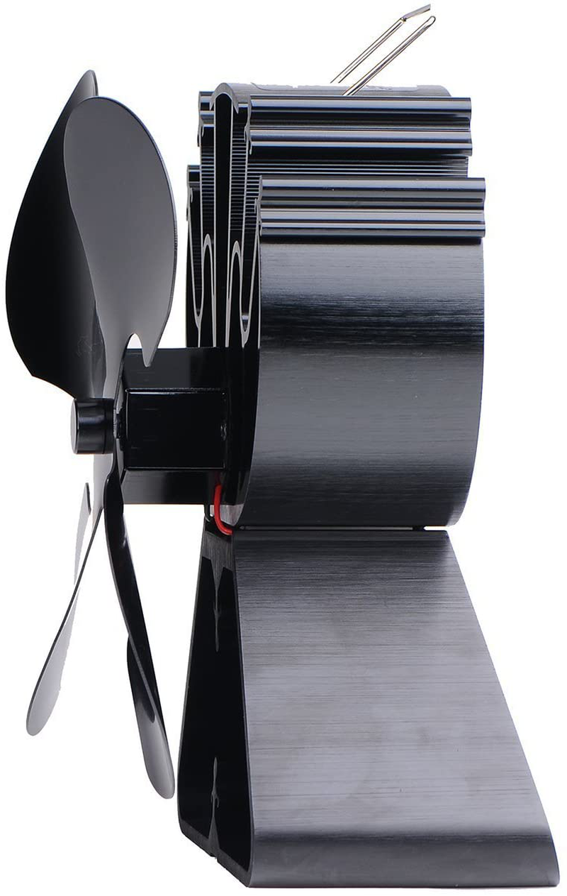 4-Blade Heat Powered Stove Fan for Wood / Log Burner/Fireplace Increases 80% More Warm Air than 2 Blade Fan