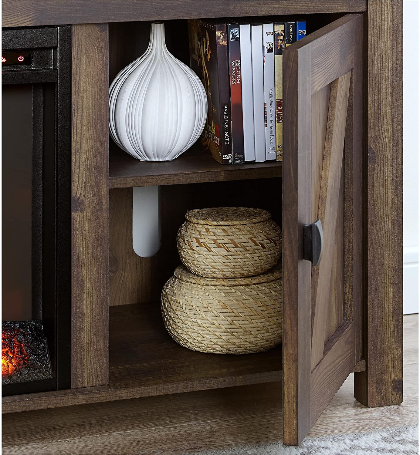 Ameriwood Home Farmington Electric Fireplace TV Console for Tvs up to 60", Rustic