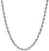 NYC Sterling Unisex Sterling Silver 5MM Diamond-Cut Rope Chain Necklace