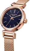 Lola Rose Women'S Blue Sandstone Watch with Rose Gold Tone Milanese Steel Band
