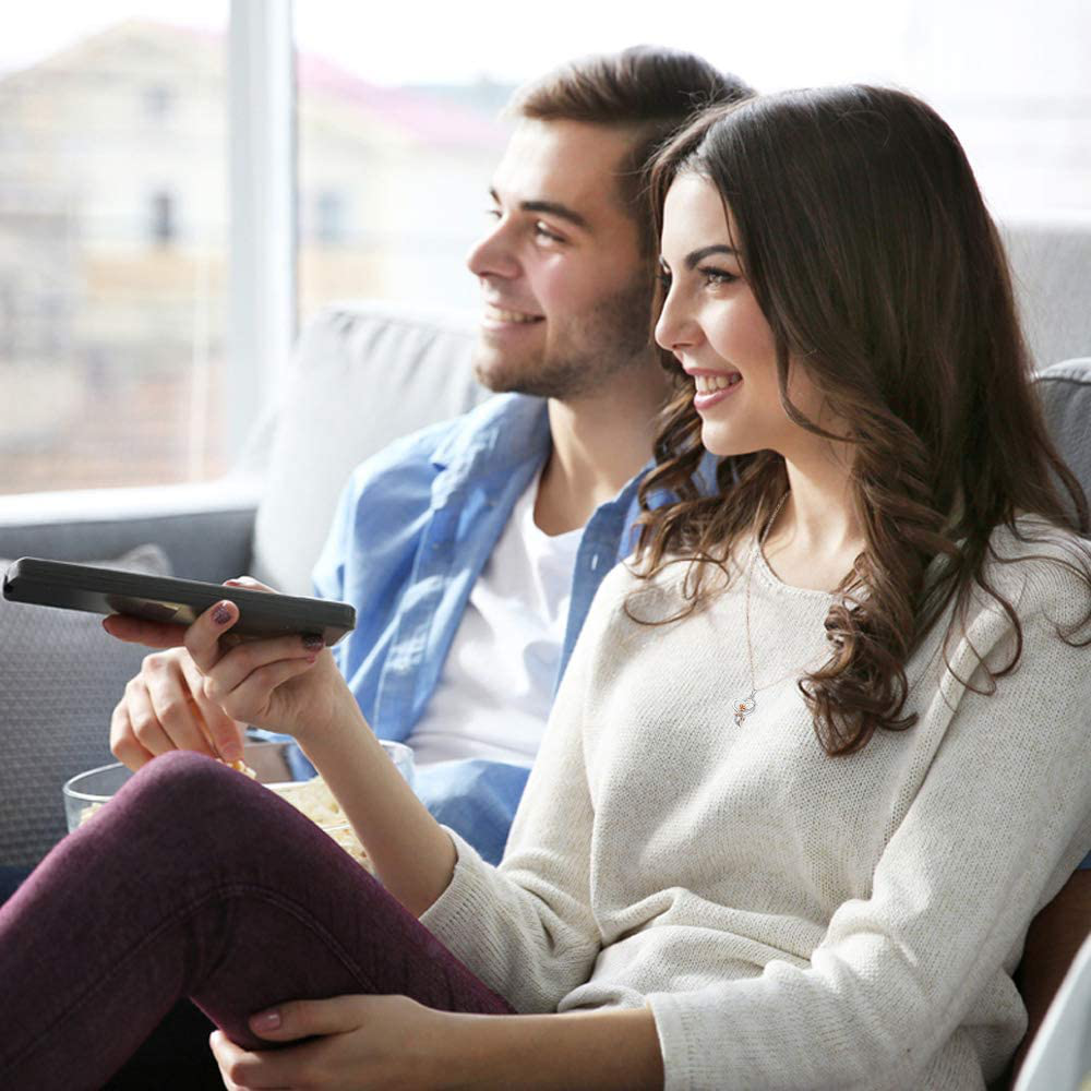 Sterling Silver Heart Rose Necklaces for Women,Christmas Birthday Jewelry Gifts for Mom Girlfriend Wife Daughter