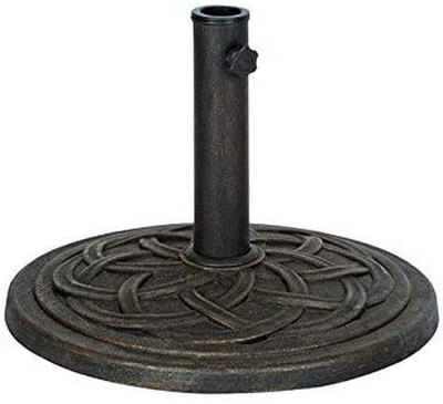 DC America UBP18181-BR 18-Inch Cast Stone Umbrella Base, Made from Rust Free Composite Materials, Bronze Powder Coated Finish