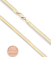 Miabella 18K Gold over Sterling Silver Italian Solid 4.5Mm Flexible Flat Herringbone Chain Necklace Men Women 16, 18, 20, 22, 24 Inch 925 Made in Italy