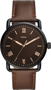 Fossil Men'S Copeland Stainless Steel Quartz Watch with Leather Strap