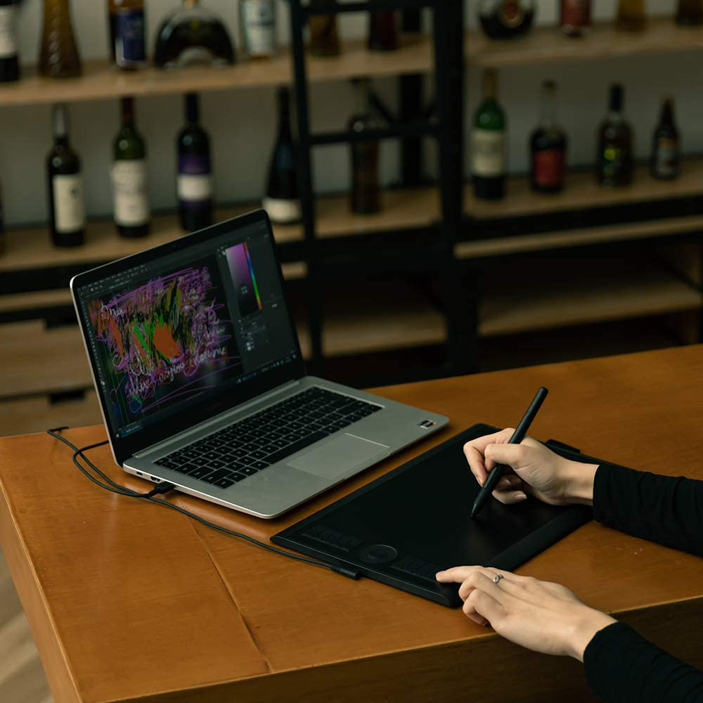 GAOMON M10K PRO 10 X 6.25 Inches Art Digital Graphic Tablet for Drawing Supports Tilt & Radial Function with 10 Shortcut Keys Work on Android OS & PC