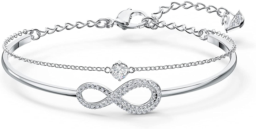 SWAROVSKI Women'S Infinity Crystal Jewelry Collections, Rhodium & Rose Gold Tone Finish