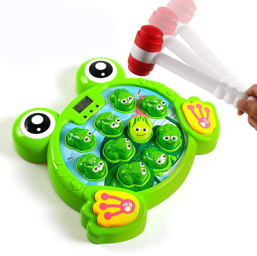 YEEBAY Interactive Whack a Frog Game, Learning, Active, Early Developmental Toy, Fun Gift for Age 3, 4, 5, 6, 7, 8 Years Old Kids, Boys, Girls,2 Hammers Included