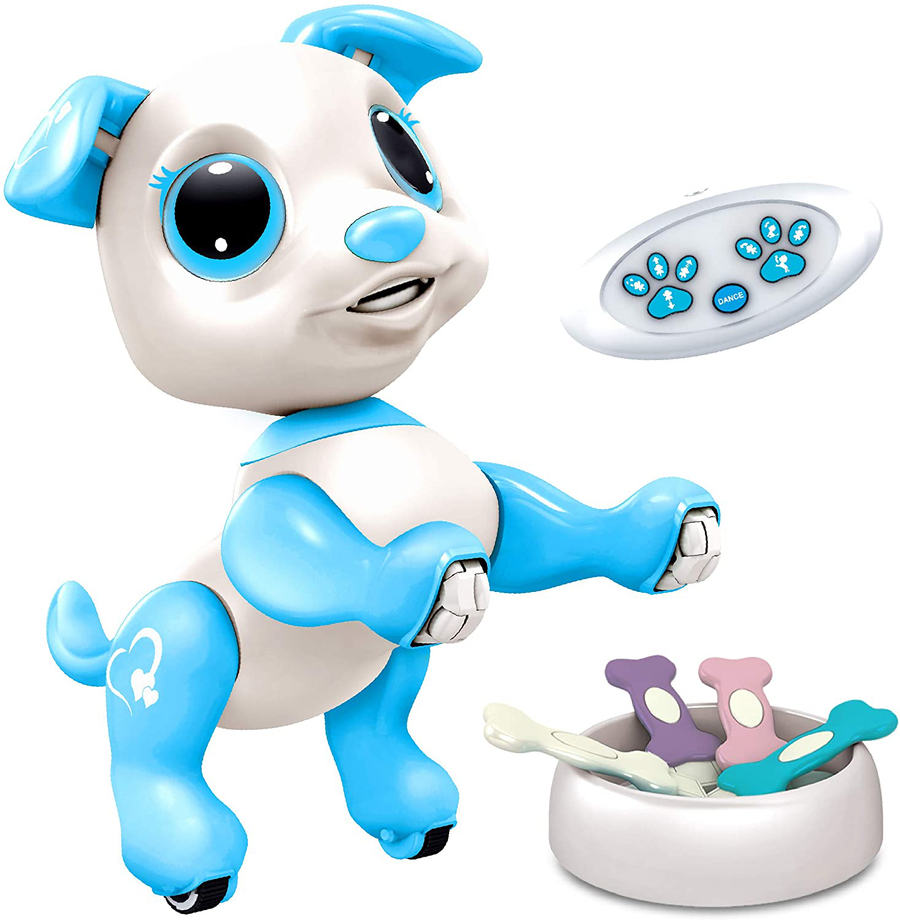 Robo Pets Robot Dog Toy for Kids - Remote Control Robot Puppy Interactive STEM Toy for Boys and Girls (Blue)