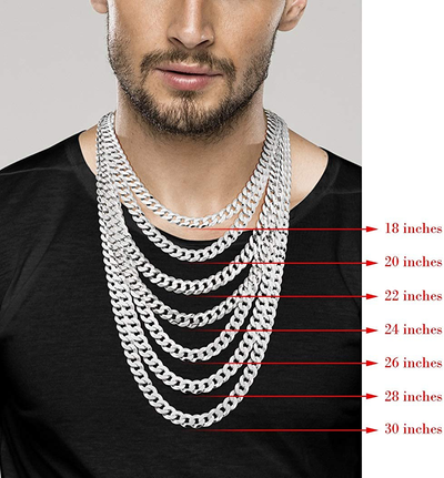 Miabella Solid 925 Sterling Silver Italian 9Mm Solid Diamond-Cut Cuban Link Curb Chain Necklace for Men 18, 20,22, 24, 26, 28, 30 Inch Made in Italy