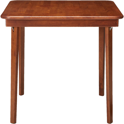 STAKMORE Straight Edge 32" Square Folding Card Table, Cherry Finish