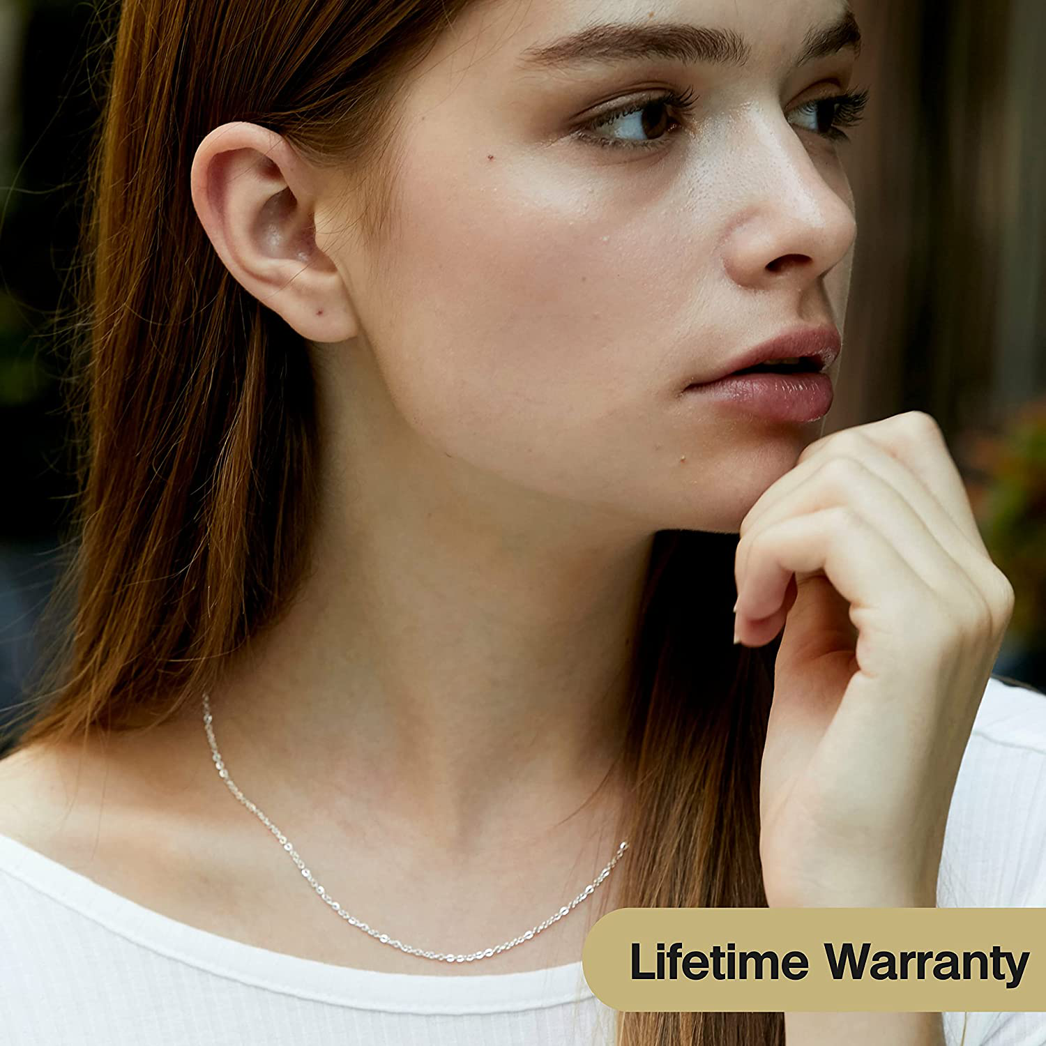 KISPER Sterling Silver over Stainless Steel 1.5Mm Thin Cable Link Chain Necklace