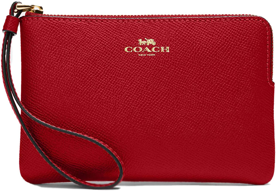 Coach Signature PVC and Leather Corner Zip Wristlet