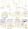 AROIC 38 PCS Gold Jewelry Set with 4 PCS Necklace,10 PCS Bracelet,24 PCS Layered Ball Dangle Hoop Stud Earrings for Women Girls Jewelry Fashion and Valentine Birthday Party Gift