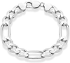 Miabella 925 Sterling Silver Italian 11Mm Solid Diamond-Cut Figaro Link Chain Bracelet for Men 7.5, 8, 9 Inch Made in Italy