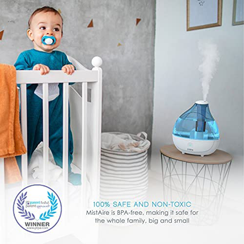 Pure Enrichment® Mistaire™ Ultrasonic Cool Mist Humidifier - Premium Unit Lasts up to 25 Hours with Whisper-Quiet Operation, Automatic Shut-Off, Night Light Function, and Bpa-Free