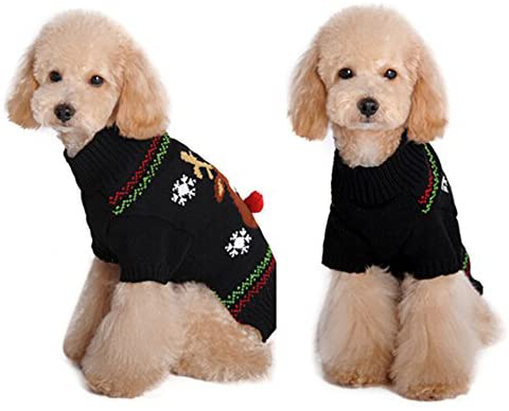 NACOCO Rudolph the Red Nosed Reindeer Sweater Pet Holiday Clothes Cat Sweater Dog Sweater Winter Clothing Teddy Poodle Autumn Winter Clothes Dog Clothes