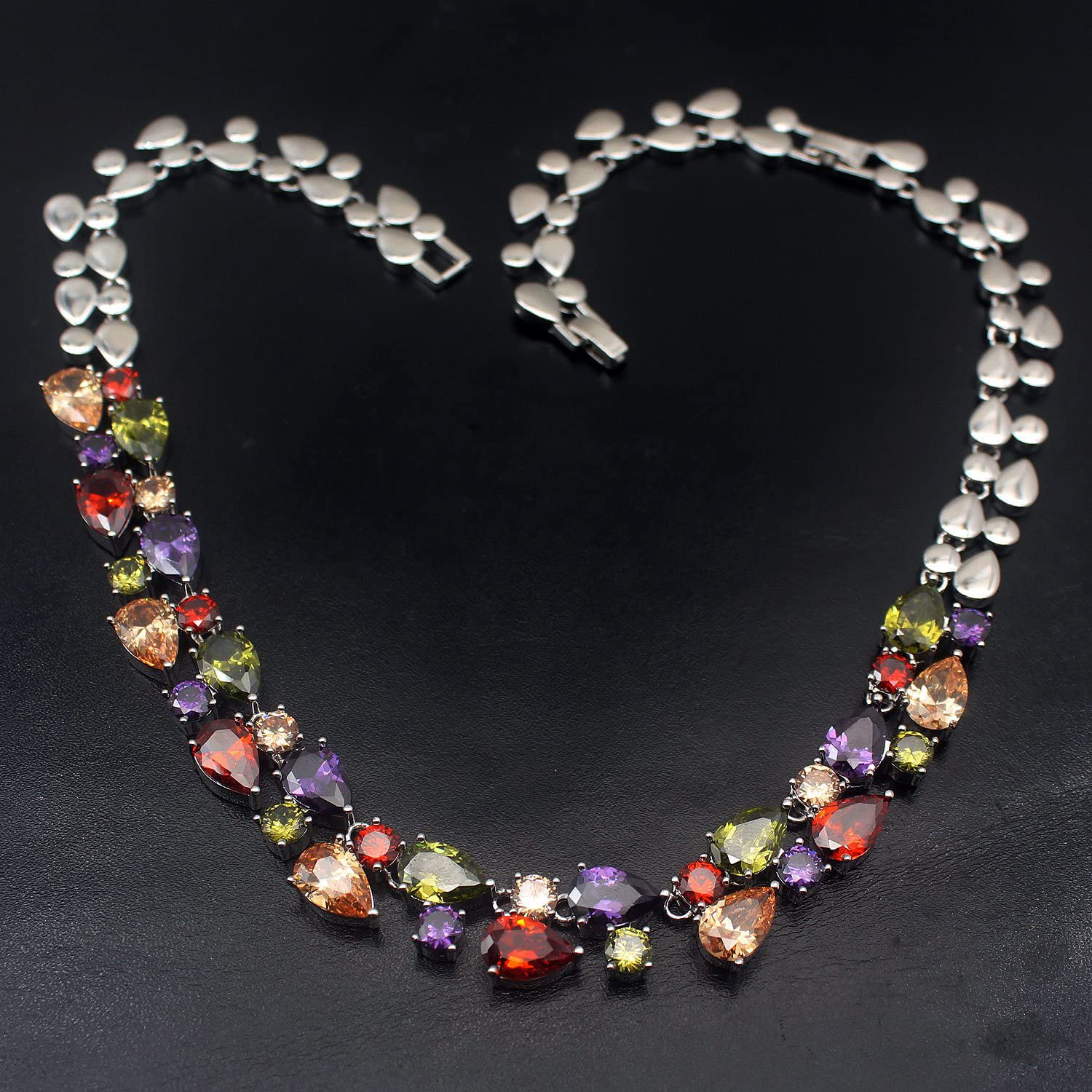 Classic Multi Gemstones Silver Sets, Amethyst Garnet Morganite Peridot