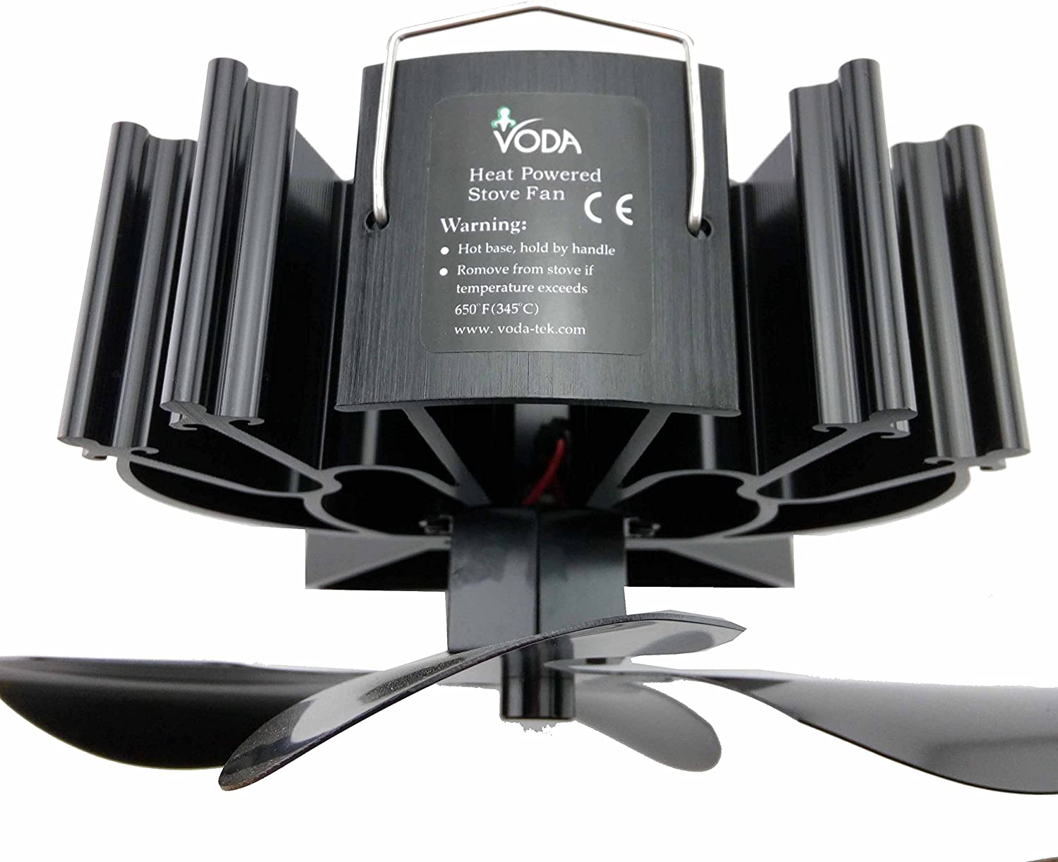4-Blade Heat Powered Stove Fan for Wood / Log Burner/Fireplace Increases 80% More Warm Air than 2 Blade Fan