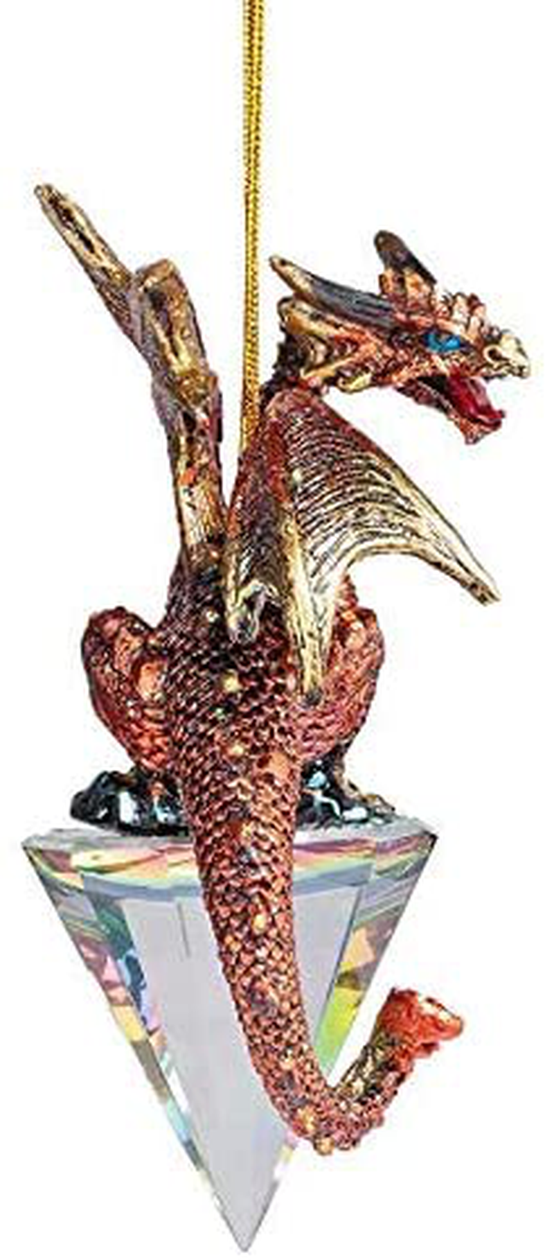 Design Toscano Diamond Dragon Gothic Holiday Christmas Ornament, Single, Full Color