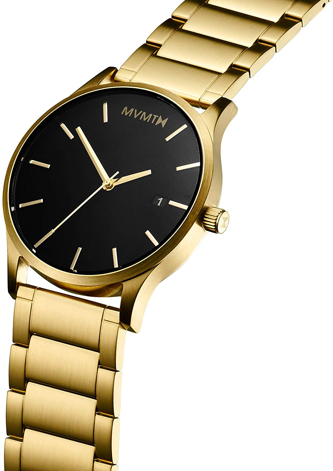 MVMT Classic Mens Watch, 45MM | Leather Band, Minimalist Watch, Analog with Date