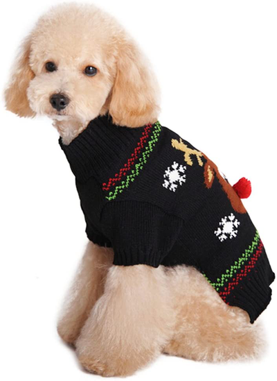 NACOCO Rudolph the Red Nosed Reindeer Sweater Pet Holiday Clothes Cat Sweater Dog Sweater Winter Clothing Teddy Poodle Autumn Winter Clothes Dog Clothes