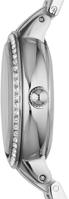 Fossil Women'S Virginia Stainless Steel Crystal-Accented Dress Quartz Watch