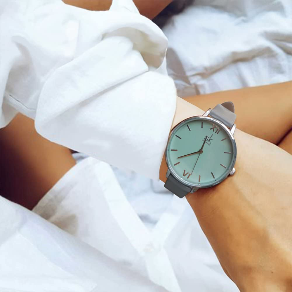 SHENGKE Women Watches Leather Band Luxury Quartz Watches Girls Ladies Wristwatch Relogio Feminino