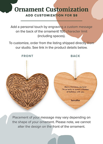 You & Me Pair Puzzle Piece Laser Cut Wood Ornaments - Comes with 2 [Christmas, Holiday, Love, Anniversary, Personalized Gifts, Custom Message, Stocking Stuffers]