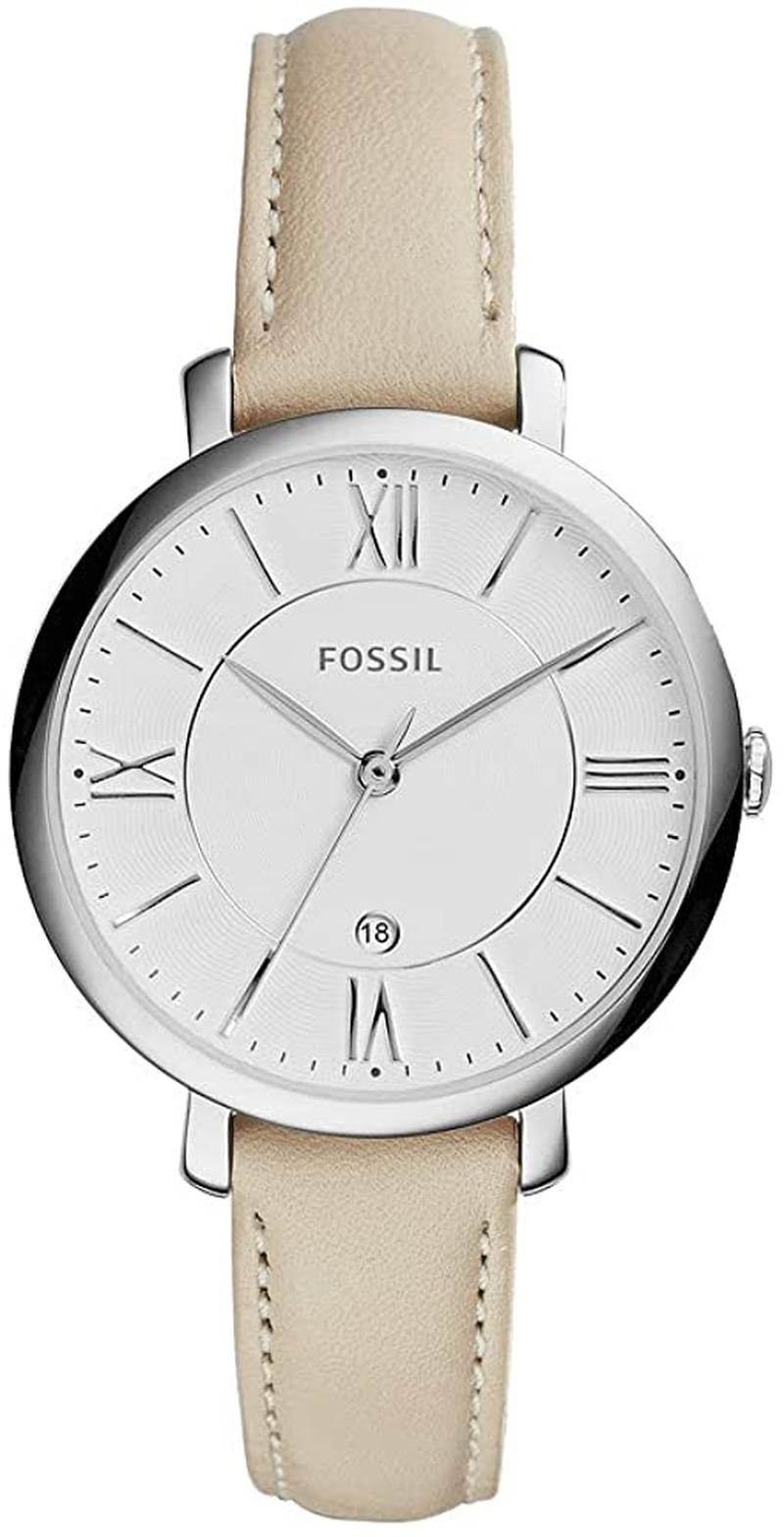 Fossil Women Jacqueline Stainless Steel and Leather Casual Quartz Watch