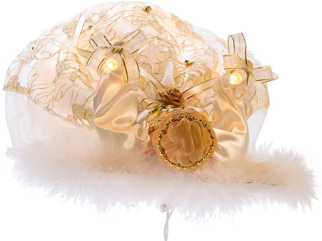 Kurt Adler UL 10-Light 12" Ivory and Gold Angel Treetop