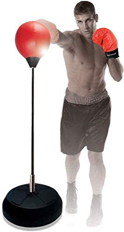 Protocol Punching Bag with Stand - for Adults & Kids - Punching Bag with Stand plus Boxing Gloves - Adjustable Height Stand - Standard Punching Bag