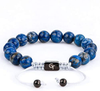 GT Collection Men'S Beaded Bracelet - Wearer with Name, Fame, Fortune, and Money – 100% Natural Wrapped - Gemstones Beaded Bracelet for Men’S Bracelet (Light Blue Apatite Stone)