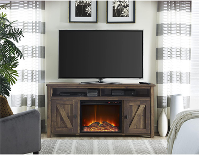 Ameriwood Home Farmington Electric Fireplace TV Console for Tvs up to 60", Rustic
