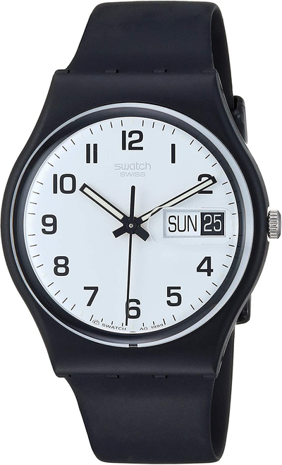 Swatch Women'S None Quartz Silicone Strap, Black, 19 Casual Watch (Model: GB743)