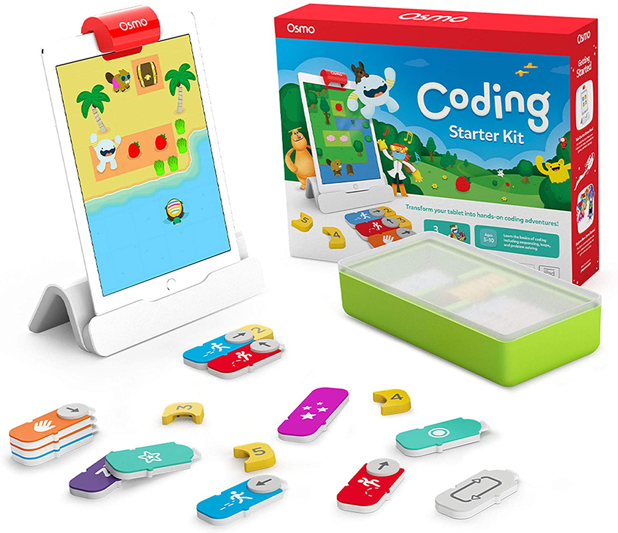 Osmo - Coding Starter Kit for Ipad - 3 Educational Learning Games - Ages 5-10+ - Learn to Code, Coding Basics & Coding Puzzles - STEM Toy (Osmo Ipad Base Included)