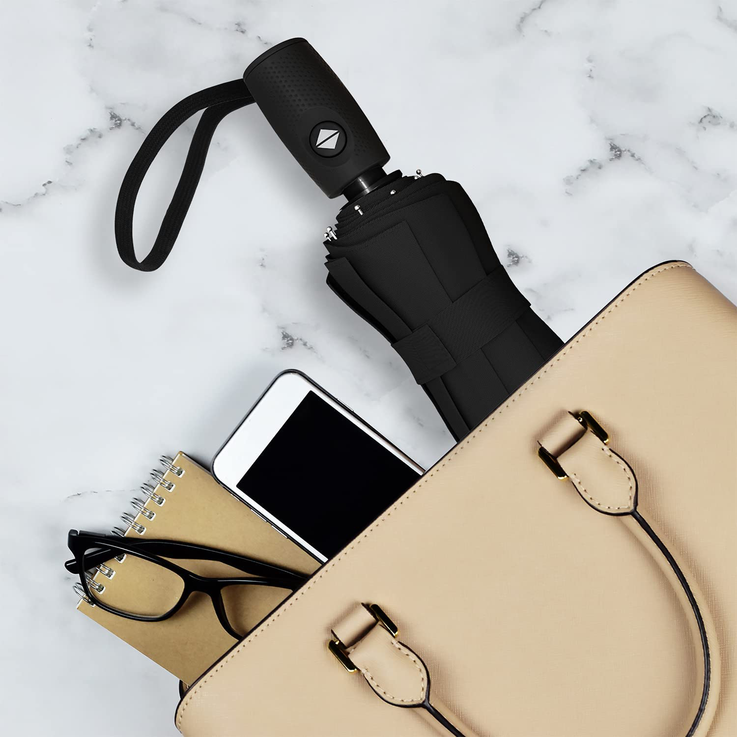 Repel Umbrella Windproof Travel Umbrella - Compact, Light, Automatic, Strong and Portable - Wind Resistant, Small Folding Backpack Umbrella for Rain - Men and Women