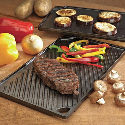 Lodge Pre-Seasoned Cast Iron Reversible Grill/Griddle, 16.75 Inch, Black