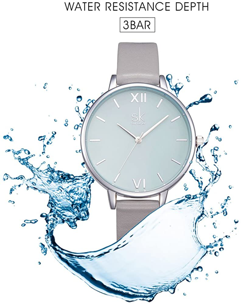 SHENGKE Women Watches Leather Band Luxury Quartz Watches Girls Ladies Wristwatch Relogio Feminino