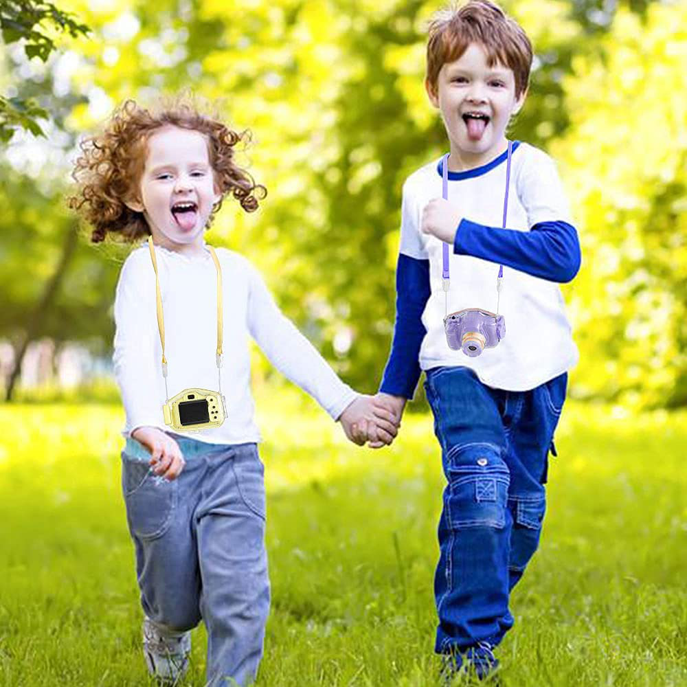 Agoigo Kids Waterproof Camera Toys for 3-12 Year Old Boys Girls Christmas Birthday Gifts HD Children'S Digital Action Camera Child Underwater Sports Camera 2Inch Screen with 32GB Card (Yellow)