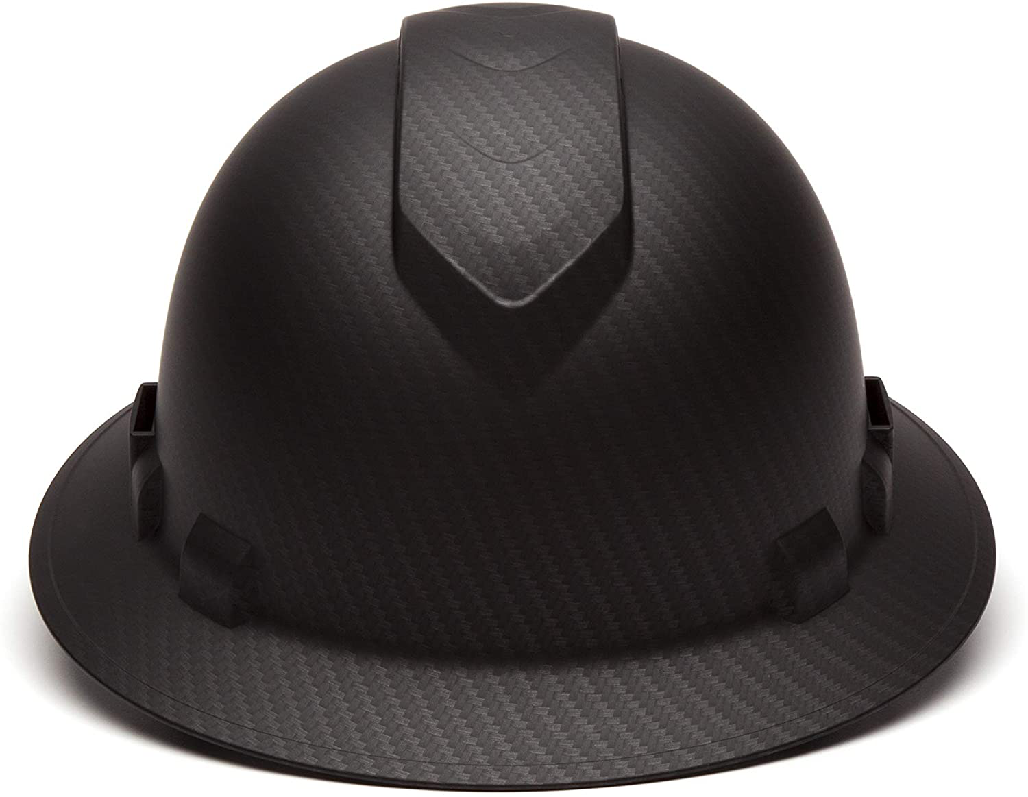Pyramex Ridgeline Full Brim Hard Hat, Vented, 4-Point Ratchet Suspension, Matte Black Graphite Pattern