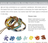 Globi Natural Stone Wrap Bracelet for Women/Men | Adjustable Multilayer Genuine Leather Boho Handmade Beaded Bracelet